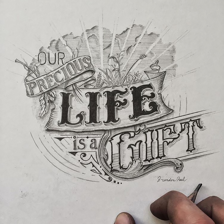 Vintage lettering by Brandon Mikel Paul.