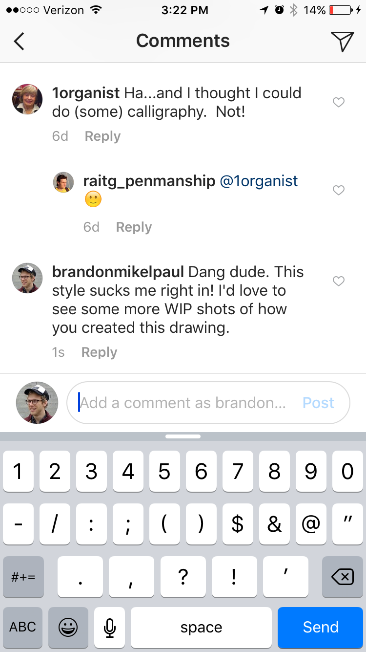 Adding value in the Instagram comments.